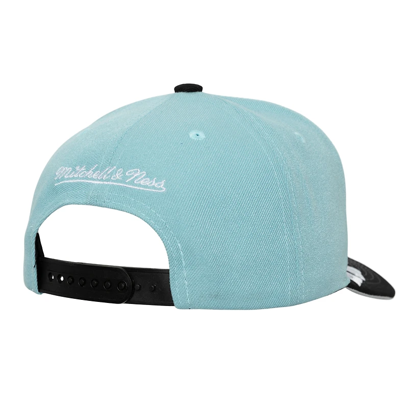 Men's Mitchell & Ness Light Blue/Black Seattle Kraken Underarch Two-Tone Pro Crown Snapback Hat