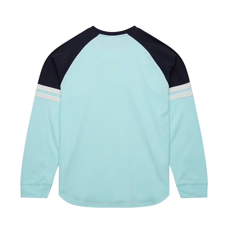T-shirt thermique à manches longues bleu clair Seattle Kraken Henley de Mitchell & Ness pour homme