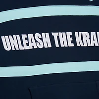 Sweat à capuche bleu marine Mitchell & Ness pour homme avec slogan de l'entraîneur-chef du Kraken Seattle