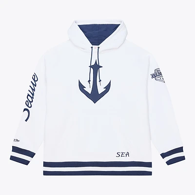 Men's Mitchell & Ness White Seattle Kraken Arctic Fleece Hoodie