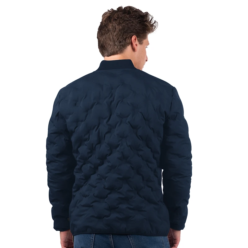 Men's MSX by Michael Strahan  Deep Sea Blue Seattle Kraken Persistence Quilted Full-Zip Jacket