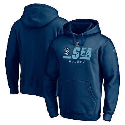 Sweat à capuche avec logo secondaire authentique Seattle Kraken pour homme bleu marine