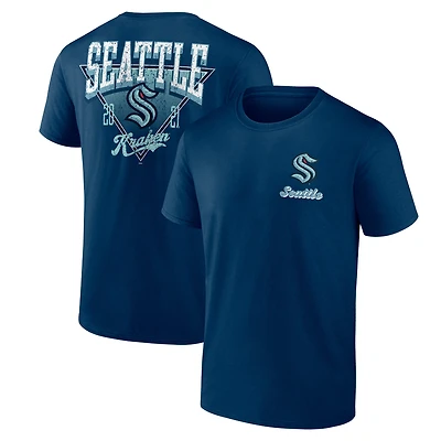 T-shirt bleu marine Seattle Kraken Never Over pour homme