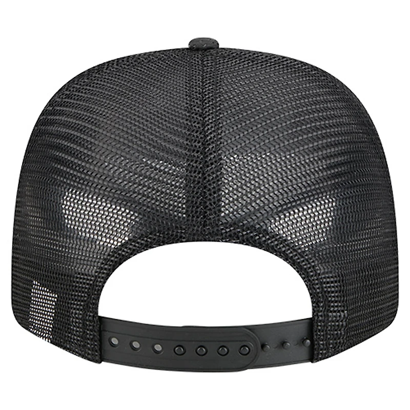 Casquette de camionneur ajustable Seattle Kraken en nylon matelassé noir New Era 9SEVENTY pour homme