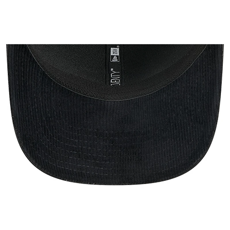 Casquette de camionneur ajustable Seattle Kraken en nylon matelassé noir New Era 9SEVENTY pour homme