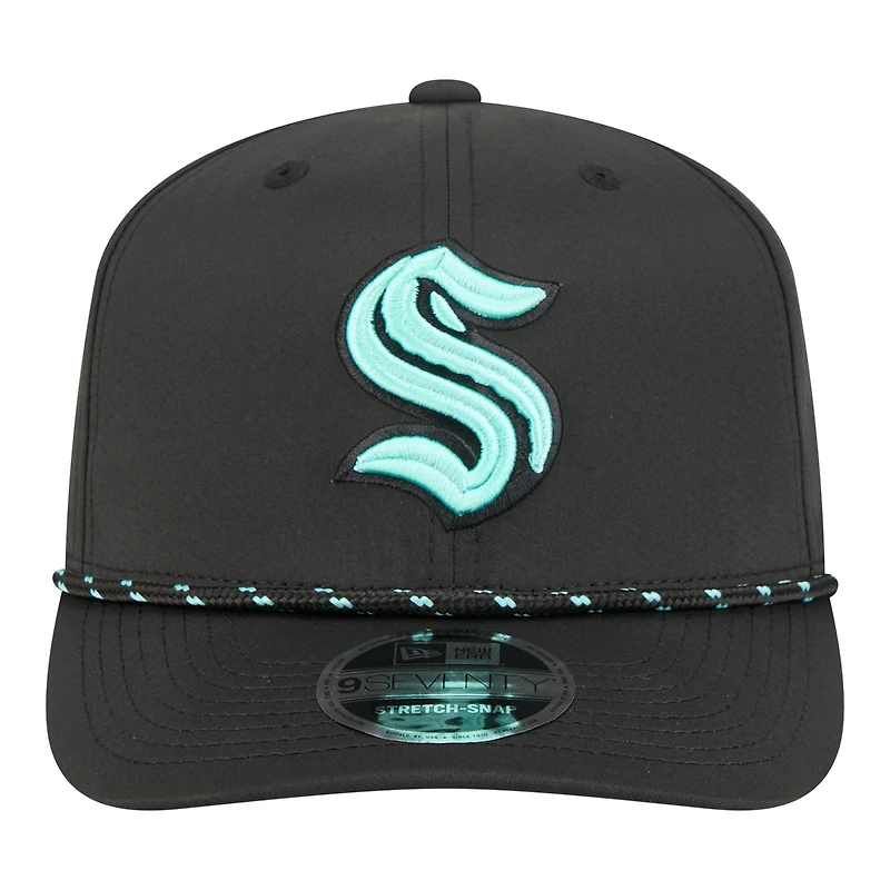 Men's New Era  Black Seattle Kraken Sport Vented 9SEVENTY Rope Adjustable Hat