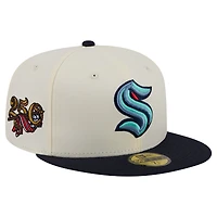 Men's New Era  Cream Seattle Kraken 250th Anniversary of the United States Two-Tone 59FIFTY Fitted Hat