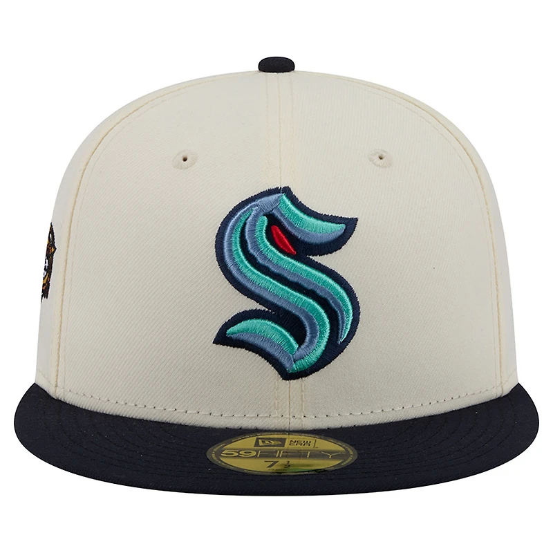 Men's New Era Cream Seattle Kraken 250th Anniversary of the United States Two-Tone 59FIFTY Fitted Hat