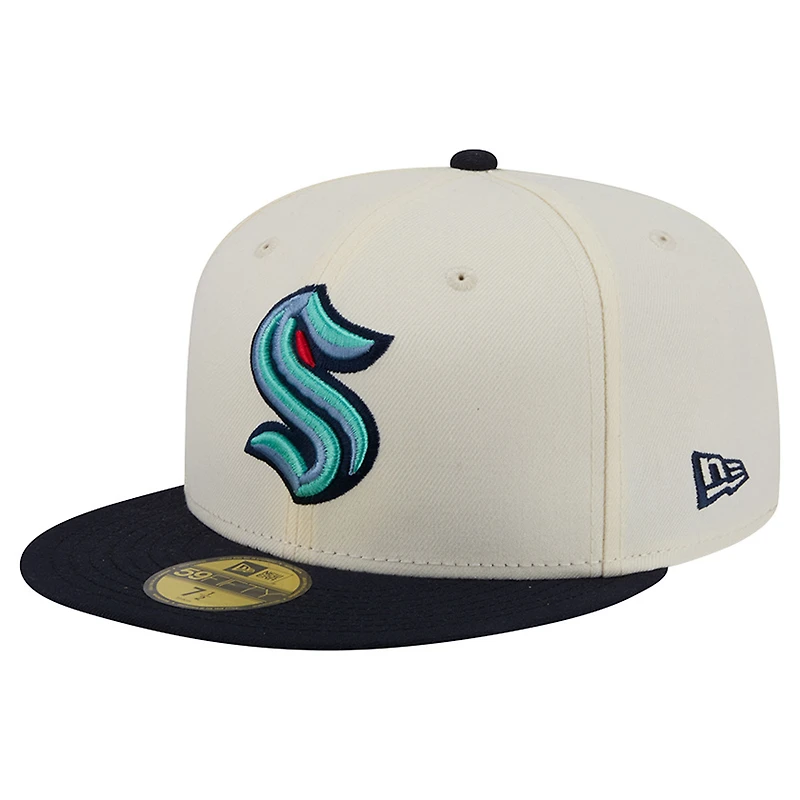 Men's New Era Cream Seattle Kraken 250th Anniversary of the United States Two-Tone 59FIFTY Fitted Hat