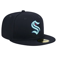 Casquette ajustée Seattle Kraken Core 59FIFTY bleu marine New Era pour homme