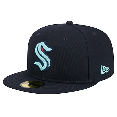 Casquette ajustée Seattle Kraken Core 59FIFTY bleu marine New Era pour homme