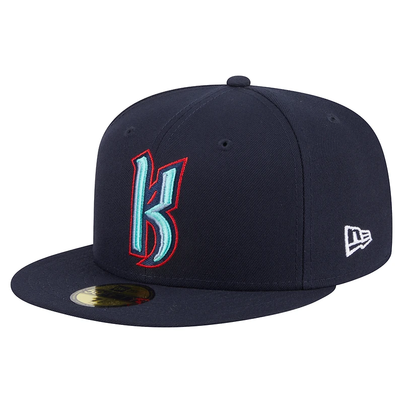 Casquette ajustée 59FIFTY Seattle Kraken Deceptor bleu marine New Era pour homme