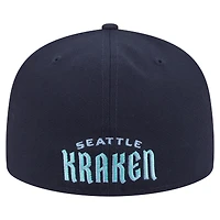 Casquette ajustée 59FIFTY Seattle Kraken Deceptor bleu marine New Era pour homme