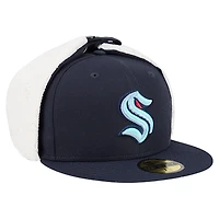 Casquette ajustée classique Seattle Kraken bleu marine New Era pour homme
