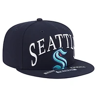 Casquette ajustée surdimensionnée 59Fifty Seattle Kraken bleu marine New Era pour homme