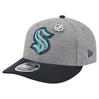Casquette snapback 9FIFTY Seattle Kraken en pin grise/bleu marine New Era pour homme