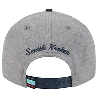 Men's New Era  Gray/Deep Sea Blue Seattle Kraken Wool Pin Low Profile 9FIFTY Snapback Hat