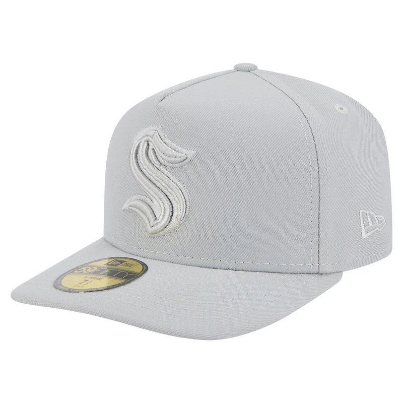 Men's New Era Gray Seattle Kraken Color Pack A-Frame 59FIFTY Fitted Hat