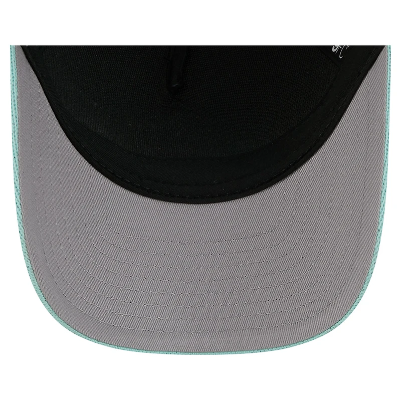 Casquette de camionneur ajustable 9FORTY A-Frame M-Crown pour homme, bleu clair/bleu marine, Seattle Kraken Hockey Sock New Era
