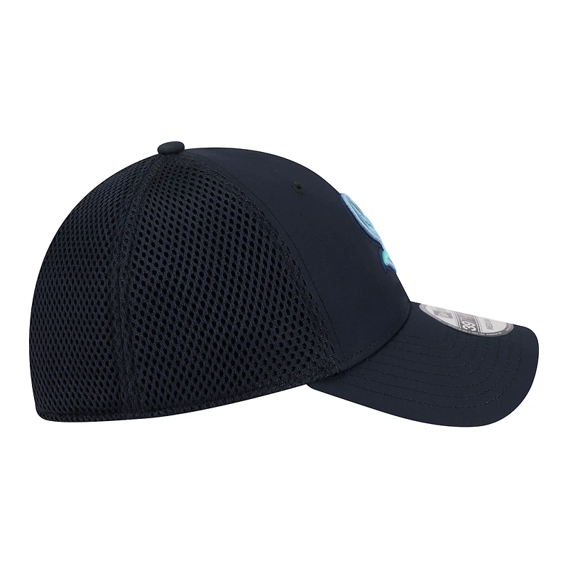Casquette New Era Flex pour homme, bleu marine, logo Seattle Kraken, modèle 39THIRTY.