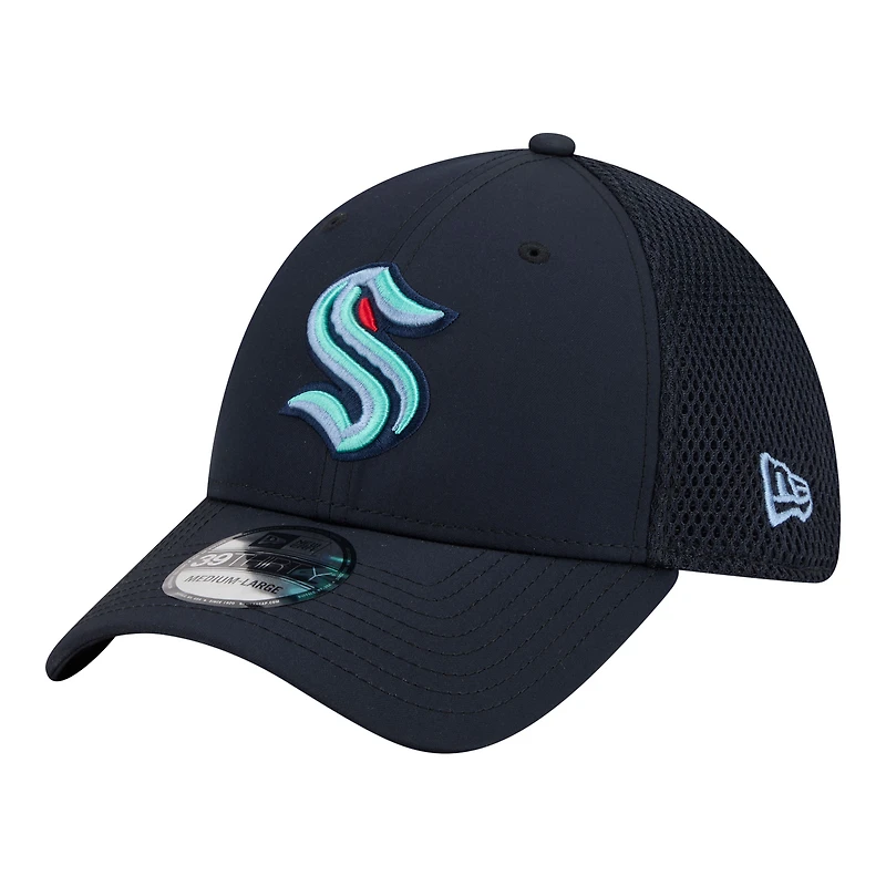 Men's New Era Navy Seattle Kraken Logo 39THIRTY Flex Hat