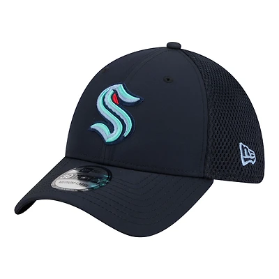 Men's New Era Navy Seattle Kraken Logo 39THIRTY Flex Hat