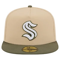 Men's New Era  Tan/Olive Seattle Kraken Color Pack Two-Tone 59FIFTY A-Frame Fitted Hat