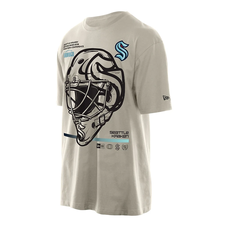 T-shirt beige Seattle Kraken Goalie Mask pour homme de New Era
