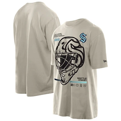 T-shirt beige Seattle Kraken Goalie Mask pour homme de New Era