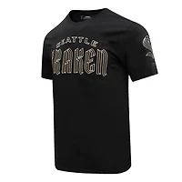 T-shirt noir Pro Standard pour hommes avec le mot-symbole Seattle Kraken