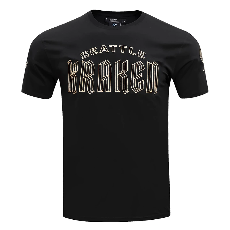 T-shirt noir Pro Standard pour hommes avec le mot-symbole Seattle Kraken