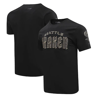 T-shirt noir Pro Standard pour hommes avec le mot-symbole Seattle Kraken
