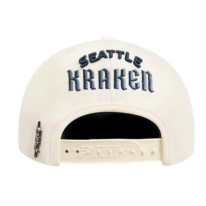 Casquette Snapback Pro Standard Crème Seattle Kraken Retro Classic Logo pour hommes