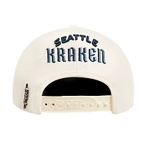 Casquette Snapback Pro Standard Crème Seattle Kraken Retro Classic Logo pour hommes