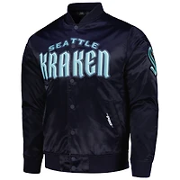 Veste à bouton-pression classique en satin Seattle Kraken Pro Standard Deep Sea pour hommes