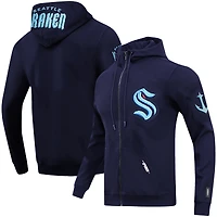 Veste à capuche entièrement zippée en chenille classique Pro Standard Navy Seattle Kraken pour hommes