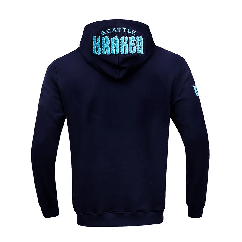Veste à capuche entièrement zippée en chenille classique Pro Standard Navy Seattle Kraken pour hommes