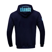 Veste à capuche entièrement zippée en chenille classique Pro Standard Navy Seattle Kraken pour hommes