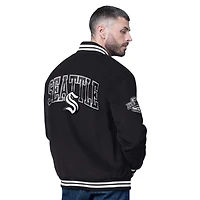 Veste universitaire noire occultante pour homme des Seattle Kraken