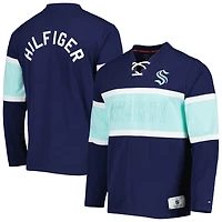Haut à manches longues lacets Tommy Hilfiger Deep Sea Blue Seattle Kraken Walter pour homme