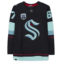 Maillot authentique adidas bleu marine dédicacé par Morgan Geekie Seattle Kraken