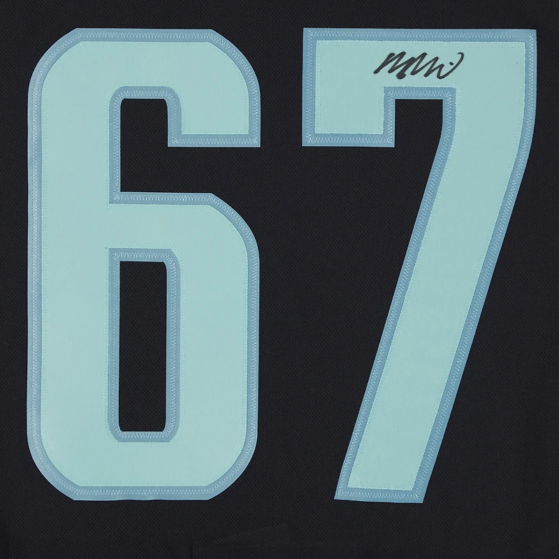 Maillot authentique adidas bleu marine dédicacé par Morgan Geekie Seattle Kraken
