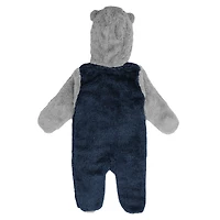 Dormeuse à fermeture éclair complète en polaire Seattle Kraken Game Nap Teddy pour nouveau-né et nourrisson, bleu marine