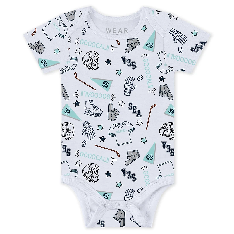 Ensemble 3 pièces body et pantalon pour nouveau-né bébé par Erin Andrews Seattle Kraken Turn Me Around