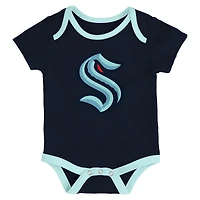 Newborn Seattle Kraken Loyal Buddies Three-Pack Bodysuit Set