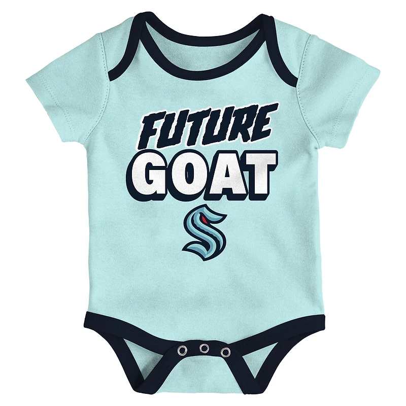 Newborn Seattle Kraken Loyal Buddies Three-Pack Bodysuit Set
