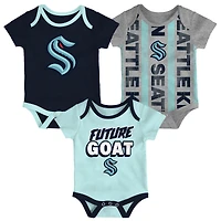 Ensemble de trois bodies pour nouveau-né Seattle Kraken Loyal Buddies