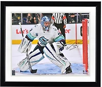 Philipp Grubauer Seattle Kraken Autographed 16'' x 20'' First Game vs. Las Vegas Golden Knights Photograph