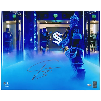 Philipp Grubauer Seattle Kraken Autographed 16'' x 20'' Pregame Tunnel Photograph