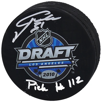 Philipp Grubauer Seattle Kraken Autographié Rondelle de hockey avec logo du repêchage 2010 de la LNH avec inscription « Pick #112 »